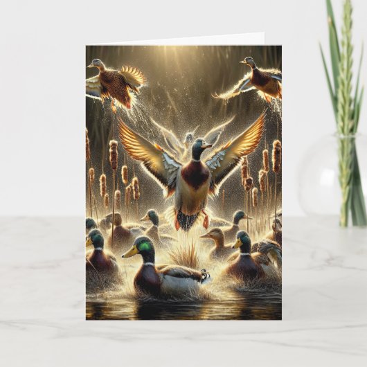 Carte Canards Mallard Pour La Fête des pères (Devant)