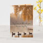 Carte Canards Sur Le Lac D'Automne Pour Anniversaire (Fleur jaune)