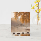 Carte Canards Sur Le Lac D'Automne Sympathy Merci (Fleur jaune)