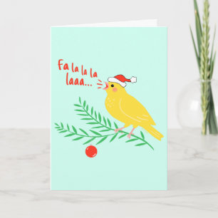 Carte Canari chanteur de Noël