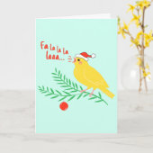 Carte Canari chanteur de Noël (Fleur jaune)