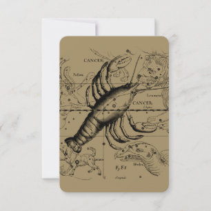 Carte Cancer Constellation Hevelius 1690 21 juin-22 juil