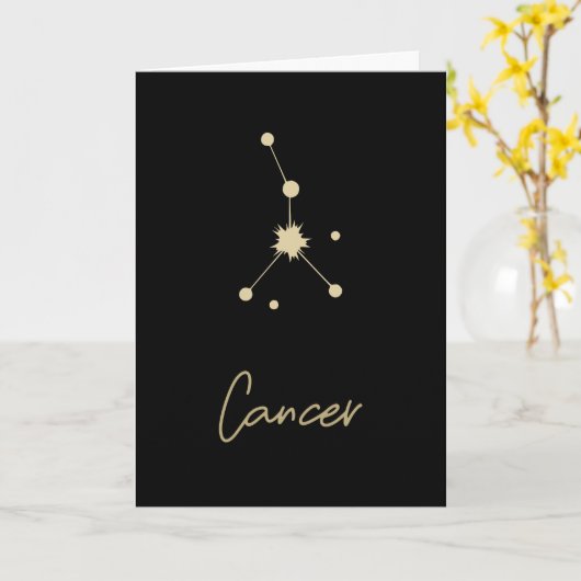 Carte Cancer Constellation Zodiac (Fleur jaune)