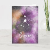 Carte Cancer Constellation Zodiac Purple Galaxy (Devant)