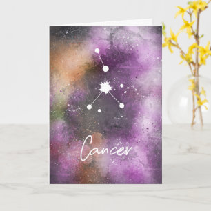 Carte Cancer Constellation Zodiac Purple Galaxy