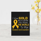 Carte Cancer de l'Enfance avec Ruban d'Or signifie Monde (Fleur jaune)