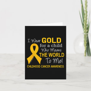 Carte Cancer de l'Enfance avec Ruban d'Or signifie Monde