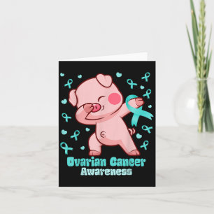 Carte Cancer de l'ovaire Dabbing Pig Warrior