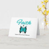 Carte Cancer de l'ovaire Faith Bouton papillon (Fleur jaune)