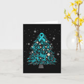 Carte Cancer de l'ovaire Sensibilisation Arbre de Noël T (Fleur jaune)