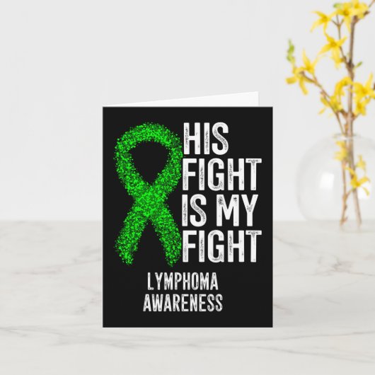 Carte Cancer du Sang Sa lutte est mon combat Lymphoma Aw (Fleur jaune)