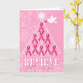 Carte Cancer du sein : bien rose Ruban (Fleur jaune)