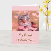 Carte Cancer Du Sein Kitty Et Coeurs (Fleur jaune)