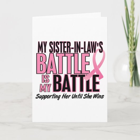 Carte Cancer du sein Ma BATAILLE JUSQU'À 1 belle-soeur (Devant)