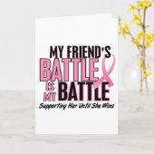 Carte Cancer du sein Ma BATAILLE TROP 1 Ami (Fleur jaune)