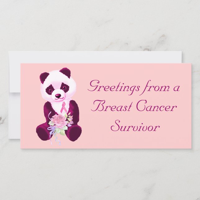 Carte Cancer du sein Panda Ours (Devant)