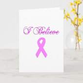 Carte Cancer du sein Ruban rose (Fleur jaune)