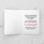 Carte Cancer du sein - Se souvenir de qui vous êtes (Intérieur)