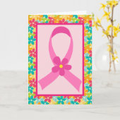 Carte Cancer du sein Sensibilisation au ruban rose (Fleur jaune)
