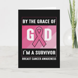 Carte Cancer du sein Survivant Par la grâce chrétienne d