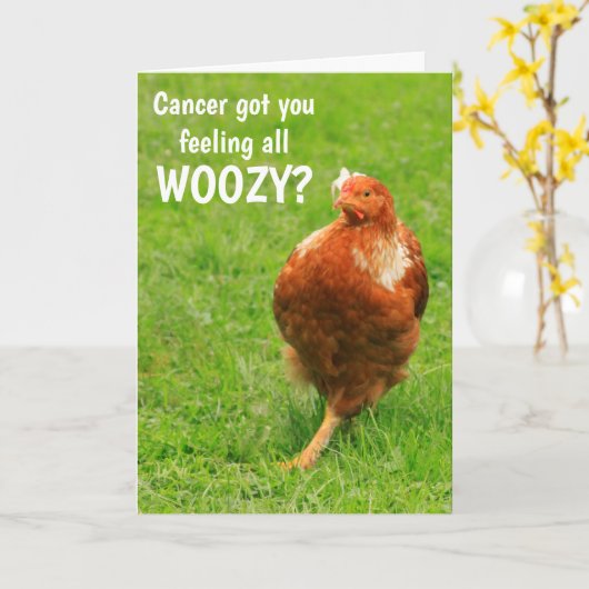 Carte Cancer Encouragement Drôle Poulet (Fleur jaune)