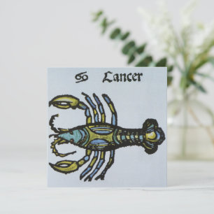 Carte Cancer le Crabe, Ancien Signe du Zodiaque