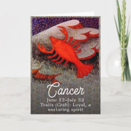 Carte Cancer le crabe signe zodiaque fête d'anniversaire