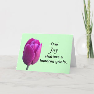 Carte Cancer Patient Joy Tulip Flower avec proverbe chin