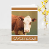 Carte Cancer Support Funny Cow (Fleur jaune)