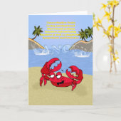 Carte Cancer the crab, birthday card (Fleur jaune)