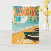 Carte Cancun Mexique Plage Impression de poster de voyag (Fleur jaune)