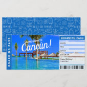 Carte Cancún Mexique Surprise Voyage Pass Embarquement T (Devant / Derrière)