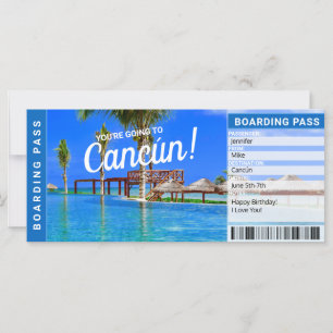 Carte Cancún Mexique Surprise Voyage Pass Embarquement T