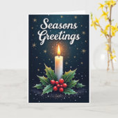 Carte Candle & Holly – Season’s Greetings (Fleur jaune)