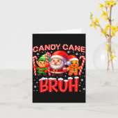 Carte Candy Cane Bruh Cute Santa Elf Christmas Xmas Boy  (Fleur jaune)