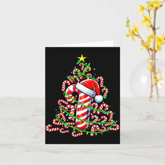 Carte Candy Cane Christmas Tree Lights Santa (Fleur jaune)