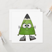 Carte Candy Corn Frankenstein Halloween (Devant/Arrière en situation)