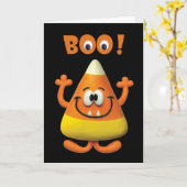 Carte Candy Corn Halloween Boo Party (Fleur jaune)