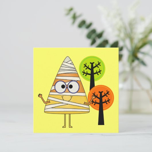 Carte Candy Corn maman Halloween (Debout devant)
