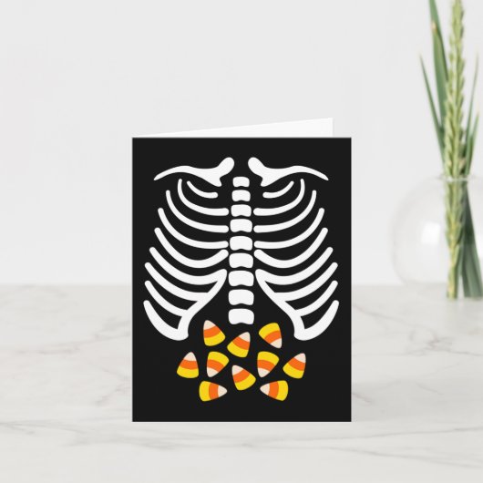 Carte Candy Corn Skeleton Rib Cage Halloween Costume (Devant)