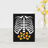 Carte Candy Corn Skeleton Rib Cage Halloween Costume (Fleur jaune)
