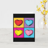 Carte Candy Heart Pop Art Valentines Day Graphisme (Fleur jaune)
