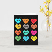 Carte Candy Heart Slang Mots Valentines Day For School, (Fleur jaune)