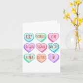Carte Candy Heart Slang Mots Valentines Day For School, (Fleur jaune)