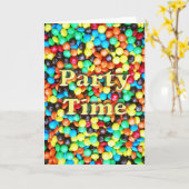Carte Candy-M&Ms-party time-v-26 (Fleur jaune)