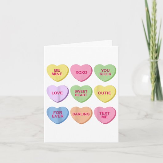 Carte Candy Sweet Conversation Coeurs Valentines Day Wom (Devant)
