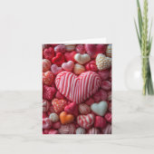 Carte Candys en forme de coeur rose Valentine's Greeting (Devant)