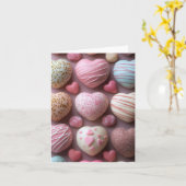 Carte Candys en forme de coeur rose Valentine's Greeting (Fleur jaune)