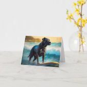 Carte Cane Corso Beach Surf Peinture (Fleur jaune)
