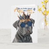 Carte Cane Corso Chien King pour la journée drôle Annive (Fleur jaune)